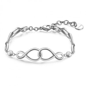 Bracciale argento Brosway con nodo infinito e cristalli bianchi.