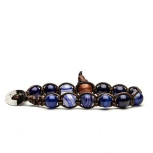 Bracciale Tamashii agata blu striata  (mod.2100000054343)
