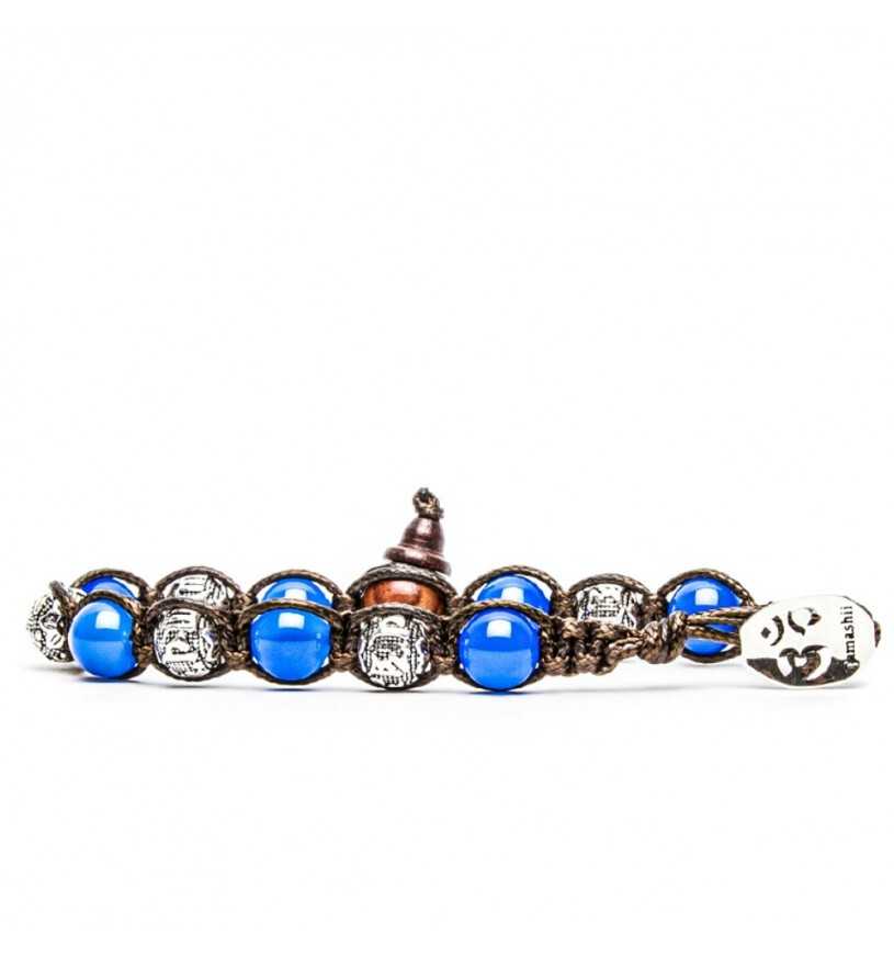 Bracciale Tamashii ruota della preghiera agata blu (mod.2100000058303)