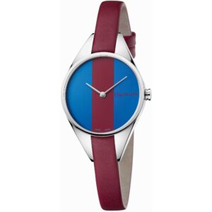 Orologio da donna Calvin Klein Rebel K8P231UN con quadrante bicolore blu-bordeaux