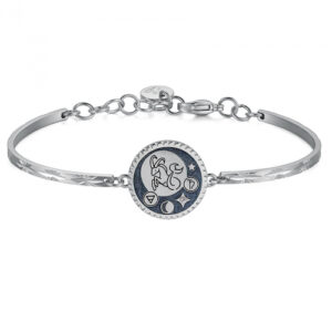 Bracciale rigido in acciaio dedicato al segno del Capricorno
