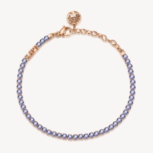 Bracciale Brosway BEI023 Collezione Desideri in acciaio rosa con cristalli blu e charm Albero della Vita. Elegante, luminoso e ricco di significato.