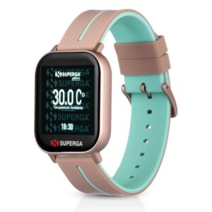Smartwatch Superga SW-STC006 con cinturino in silicone rosa cipria e verde acqua