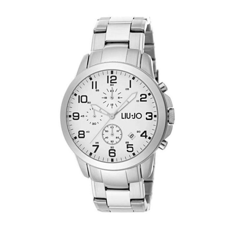 Orologio da uomo Liu Jo TLJ1159 con cassa in acciaio da 44 mm, quadrante nero e cinturino in silicone