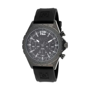 Orologio da uomo Liu Jo TLJ832 con cassa da 45 mm in acciaio inox, quadrante nero cronografico e cinturino in silicone nero