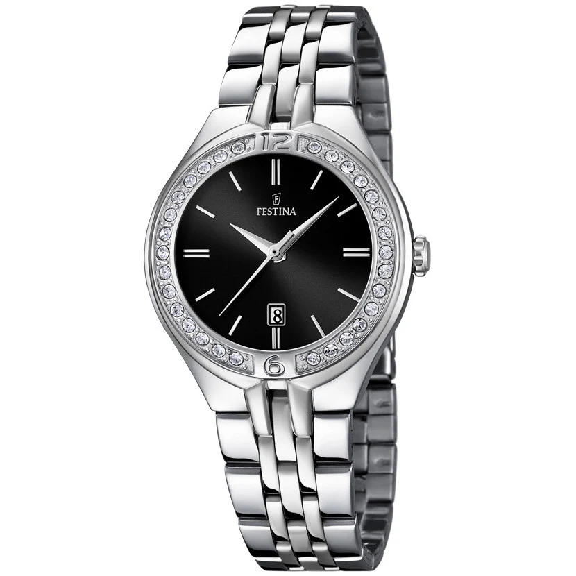 Orologio Festina F16867/2 Collezione Mademoiselle, in acciaio con quadrante nero