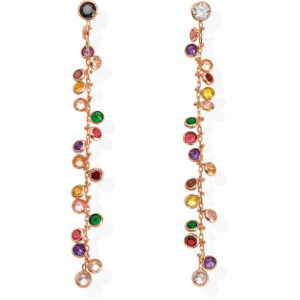 Scintilla di colori e stile con gli orecchini Amen Couture! Realizzati in Argento 925 placcato oro rosa, con cristalli arcobaleno.