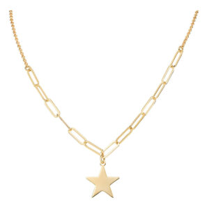 Collana Amen Elementi in Argento 925 placcato oro giallo: eleganza contemporanea con un ciondolo a stella che brilla al tuo collo.