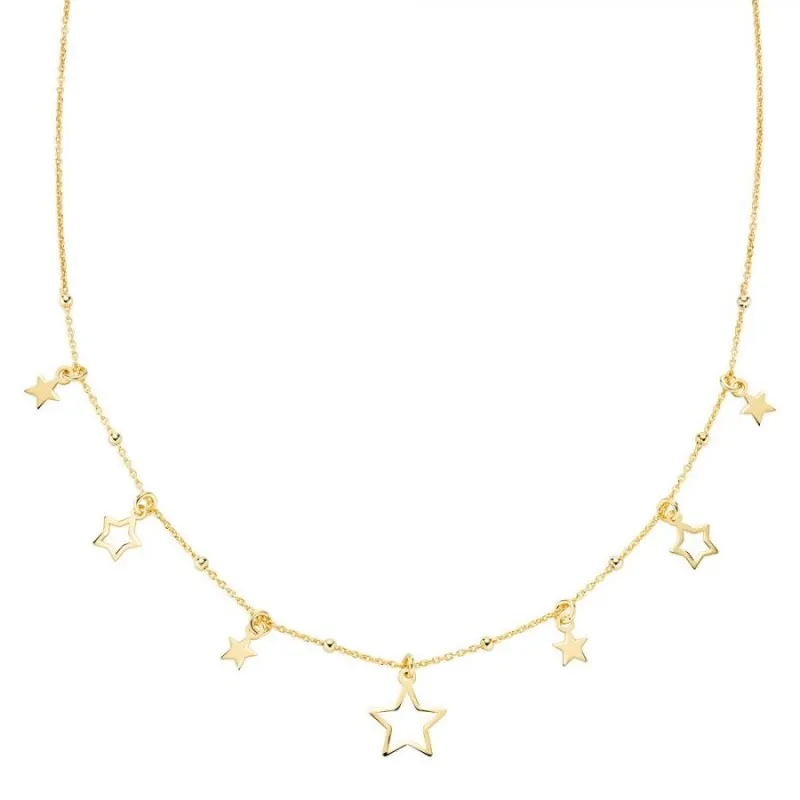 Collana Amen Elementi in Argento 925 placcato oro giallo: una cascata di stelle per brillare con stile e raffinatezza.