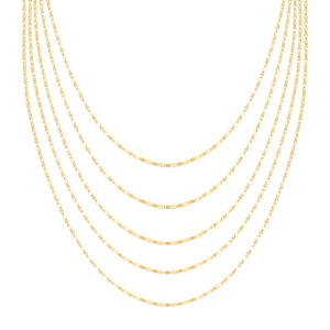 Collana Amen Elegance in Argento 925 placcato oro giallo: design multi-filo a cascata per un look raffinato e di classe.