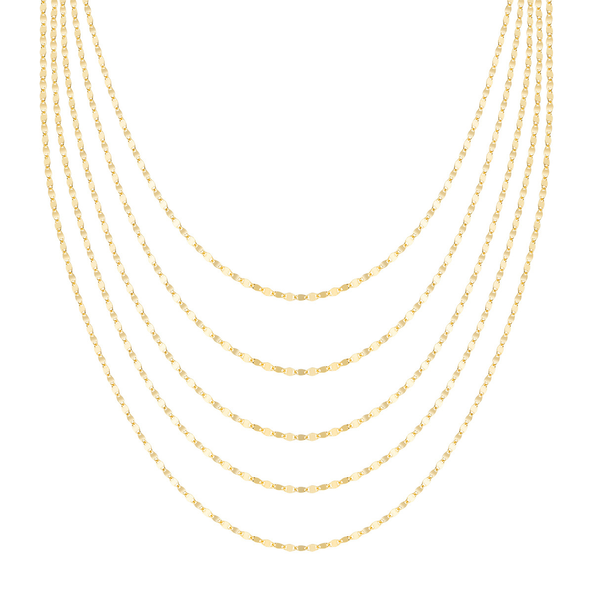 Collana Amen Elegance in Argento 925 placcato oro giallo: design multi-filo a cascata per un look raffinato e di classe.