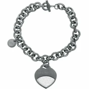 Bracciale OPSOBJECTS con Ciondolo Cuore Glitter – Nero Grafite (mod.8055002797948)