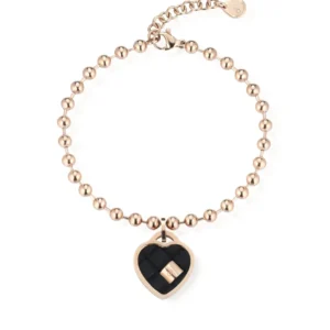 Bracciale Con Cuore Nero collezione "Twist" (mod.8056479457700)
