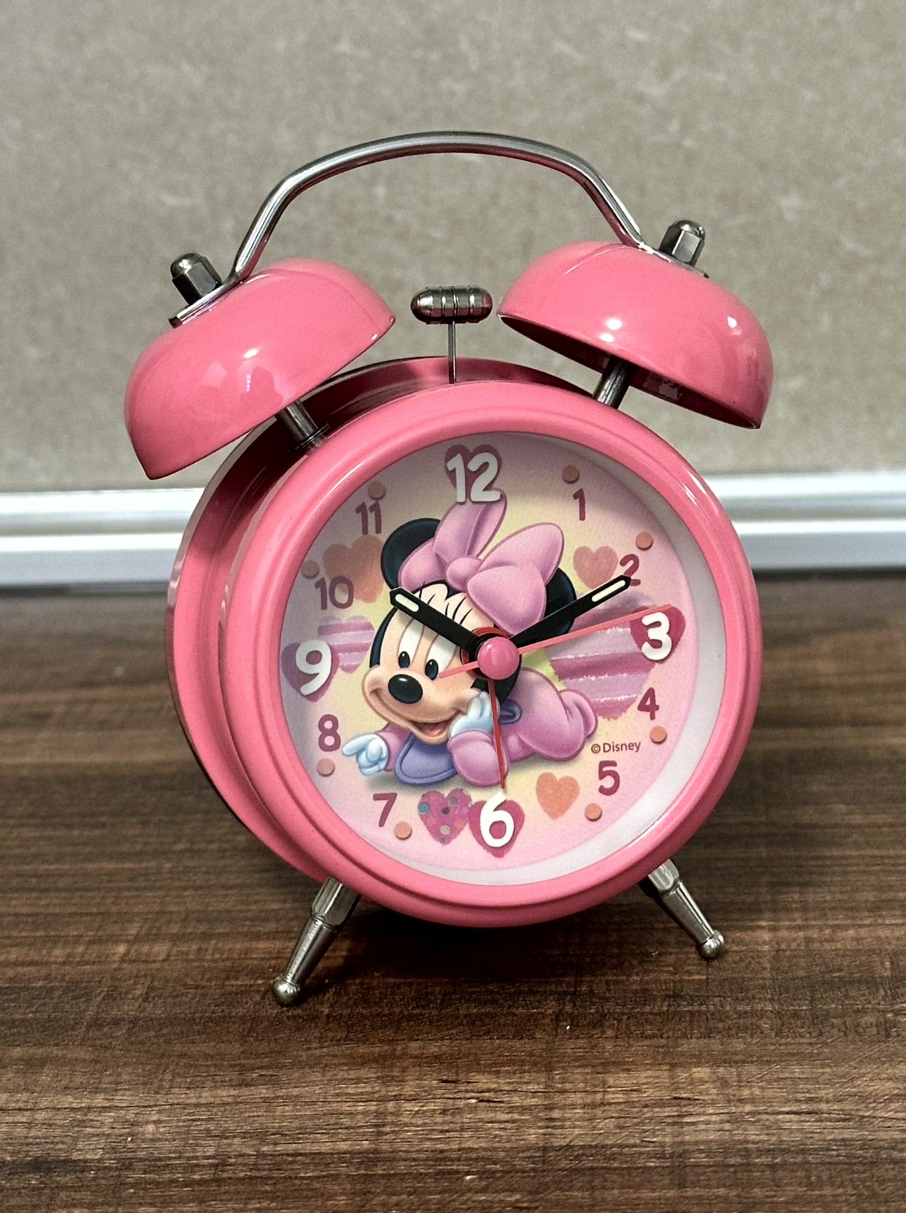 Sveglia Minnie Mouse Baby β Rosa con Doppia Campana (mod.4092) - immagine 2