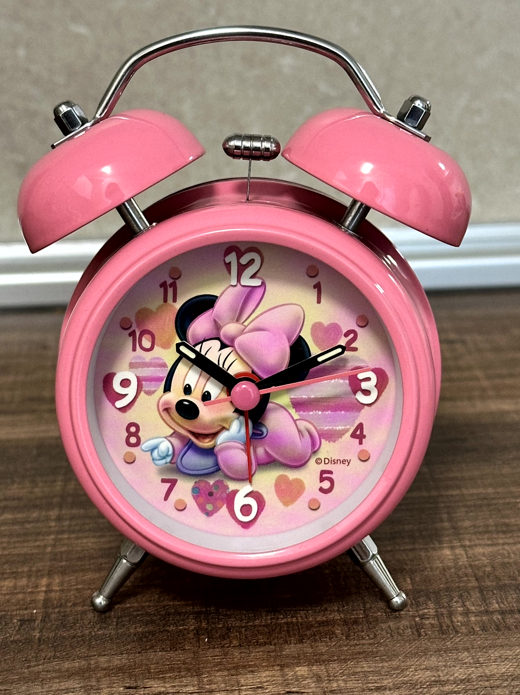 Sveglia Minnie Mouse Baby β Rosa con Doppia Campana (mod.4092)