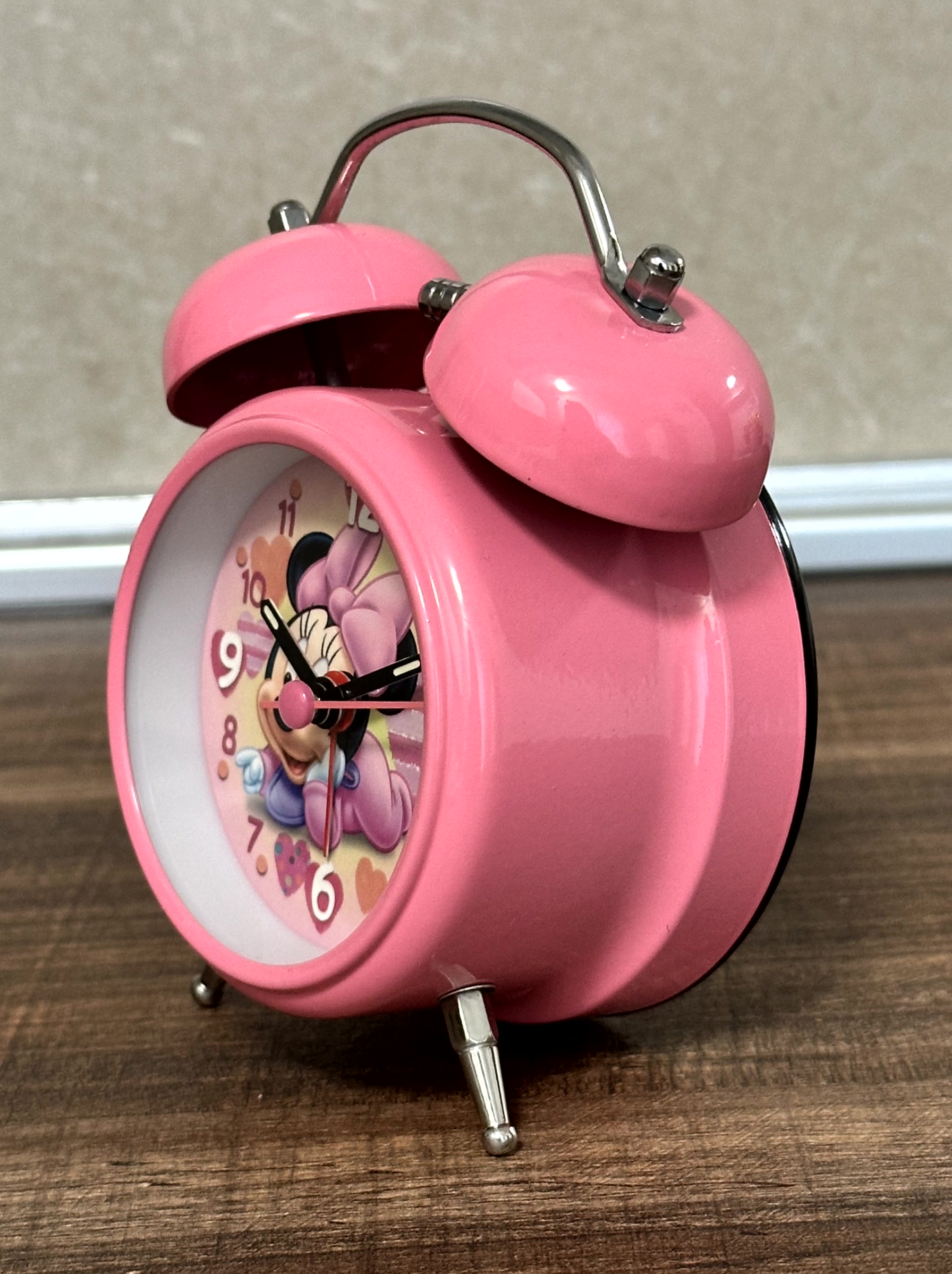Sveglia Minnie Mouse Baby β Rosa con Doppia Campana (mod.4092) - immagine 3