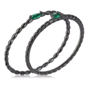 Set di 2 anelli Morellato in acciaio nero con cristalli verdi. Uno stile rétro e contemporaneo per un look raffinato e deciso.