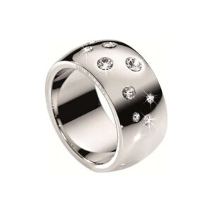 Anello Morellato Love Rings SNA01012 in acciaio lucido con cristalli bianchi. Design elegante e simbolico.