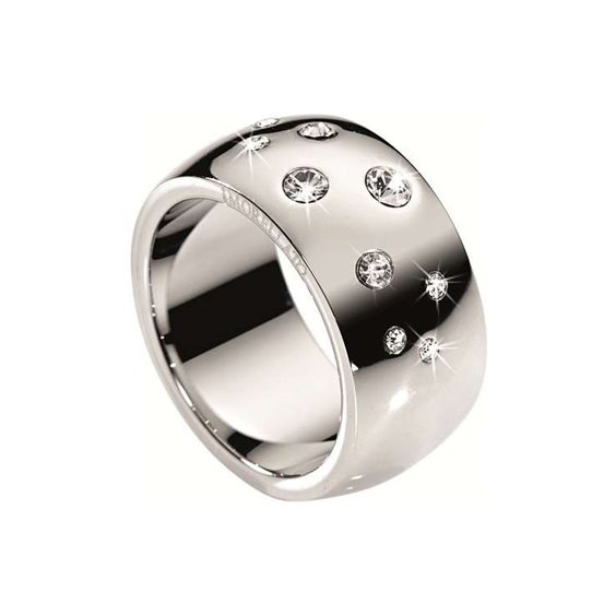 Anello Morellato Love Rings SNA01012 in acciaio lucido con cristalli bianchi. Design elegante e simbolico.