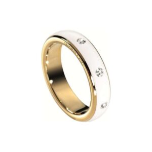 Anello Morellato SNA06012 con finitura dorata, smalto bianco e cristalli. Chic e luminoso, per ogni occasione.