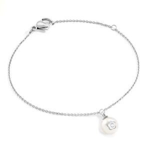 Bracciale Morellato SACQ08 in acciaio con charm a perla e fiore inciso: raffinato, leggero e perfetto per ogni occasione