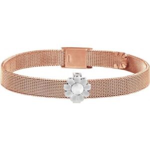 Bracciale Morellato con maglia milanese e charm a fiore: un gioiello romantico che fiorisce al polso.