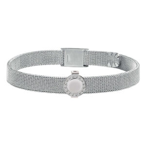 Bracciale Morellato in acciaio con charm rotondo e cristalli bianchi: essenziale, raffinato, irresistibile.