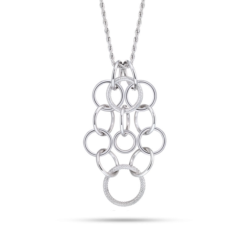 Collana Morellato SAGX04 – Stile contemporaneo e dettagli intrecciati in acciaio lucido. Collezione Essenza.