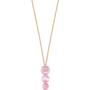 Collana Morellato SAKK01 in argento rosé con tre gemme rosa Cat Eye. Lunghezza regolabile da 40 a 45 cm per un'eleganza discreta e raffinata.