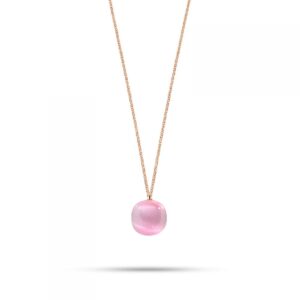 Collana Morellato Gemma SAKK05 in acciaio rosa con pietra satinata rosa. Minimal, elegante e femminile.