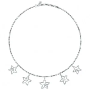 Collana Morellato SAUA02 in acciaio con 5 stelle pendenti e cristalli. Brilla ogni giorno con la collezione Dolce Vita!