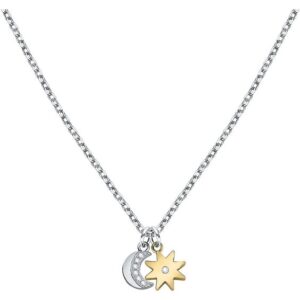 Collana Morellato SAUY03 – luna e sole uniti in un gioiello simbolico. Lunghezza 40–45 cm. Perfetta per chi ama portare con sé un messaggio speciale.