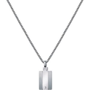 Collana da uomo in acciaio con pendente geometrico satinato: essenziale, elegante, firmata Sector.