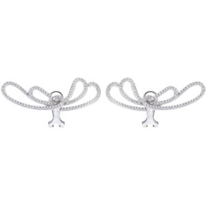 Orecchini Morellato in acciaio con design a fiocco e pavé di zirconi. Eleganza retrò in stile anni ’30 per uno charme senza tempo.