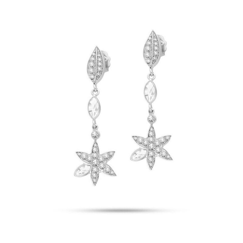Orecchini pendenti Morellato in acciaio e cristalli, ispirati alla delicatezza della natura. Un design floreale elegante e luminoso.
