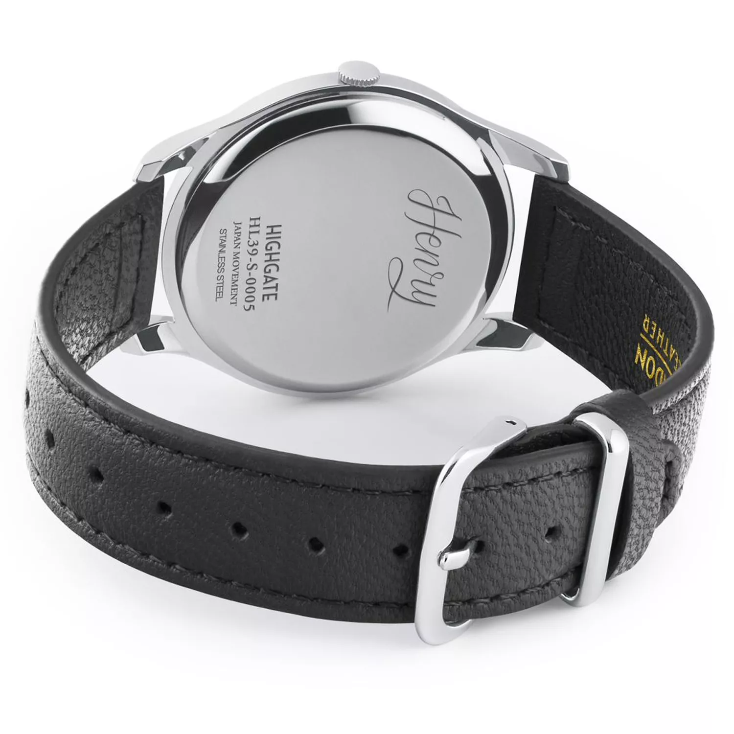 Orologio Henry London HL39-S-0005: eleganza classica e design britannico con quadrante bianco, dettagli dorati e cinturino in pelle nera