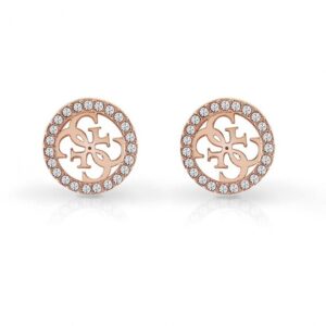 Orecchini Guess Logo Round in Rose' con Cristalli (mod.7613414397555)