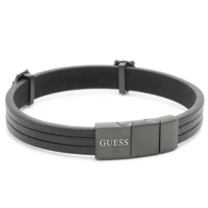 Bracciale Uomo GUESS in Pelle Nera con Chiusura Magnetica(mod.7618483995930)