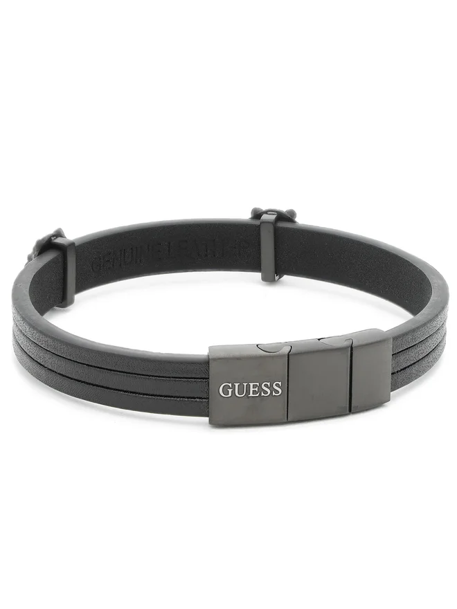 Bracciale Uomo GUESS in Pelle Nera con Chiusura Magnetica(mod.7618483995930)