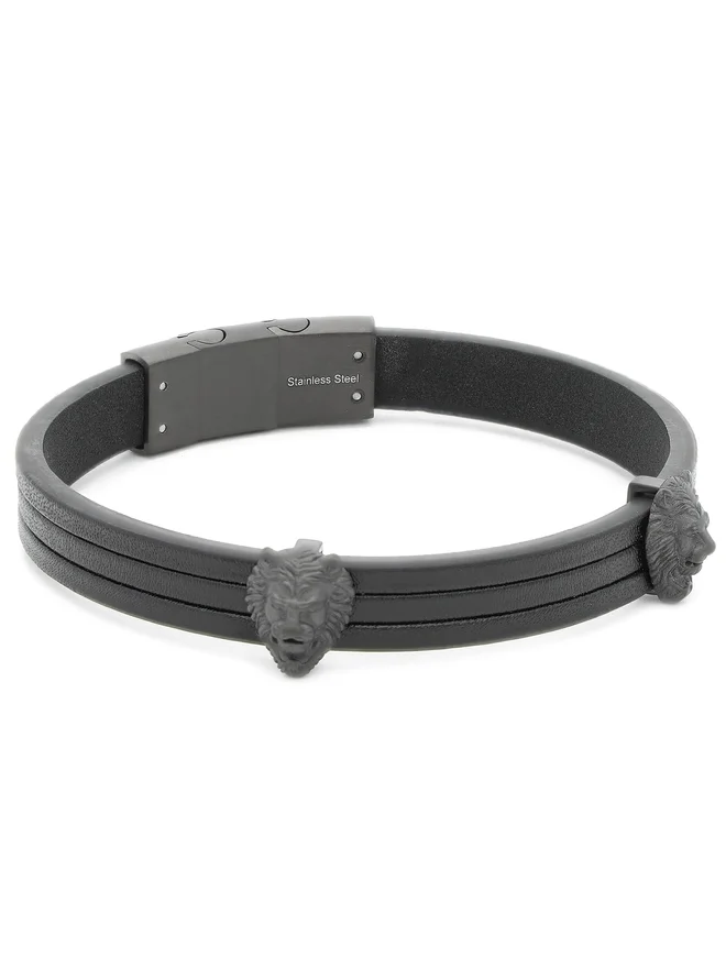 Bracciale Uomo GUESS in Pelle Nera con Chiusura Magnetica(mod.7618483995930) - immagine 2