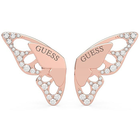 Orecchini GUESS a Forma di Ali di Farfalla Rosè con Cristalli (mod.7618483801132)