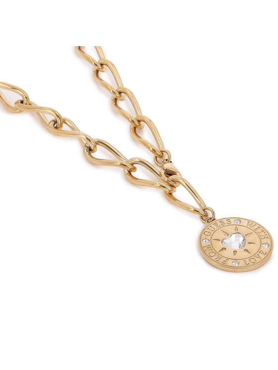 Collana GUESS Dorata "From GUESS With Love" con Pendente e Cristalli (mod.7618483801910)
