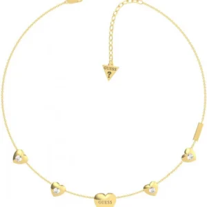 Collana GUESS Dorata con Cuori e Cristalli (mod.7618483802122)