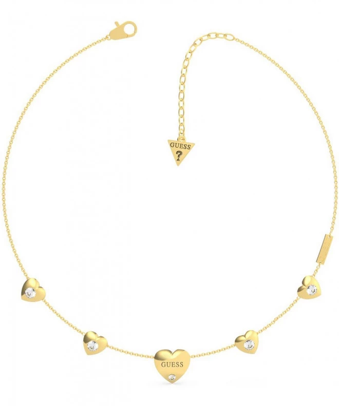 Collana GUESS Dorata con Cuori e Cristalli (mod.7618483802122)