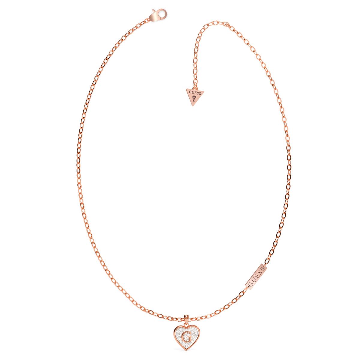 Collana GUESS Rosé con Pendente a Cuore e Cristalli (mod.7618584764459)