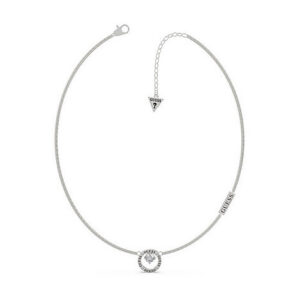 Collana GUESS Argento con Pendente Brillante e Logo (mod.7621097982739)