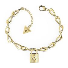 Bracciale Donna Guess Dorato con Ciondolo Lucchetto (mod.7624302355786)