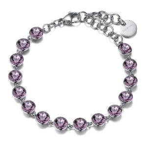 Bracciale donna Brosway Symphonia BYM76 in acciaio con cristalli rosa