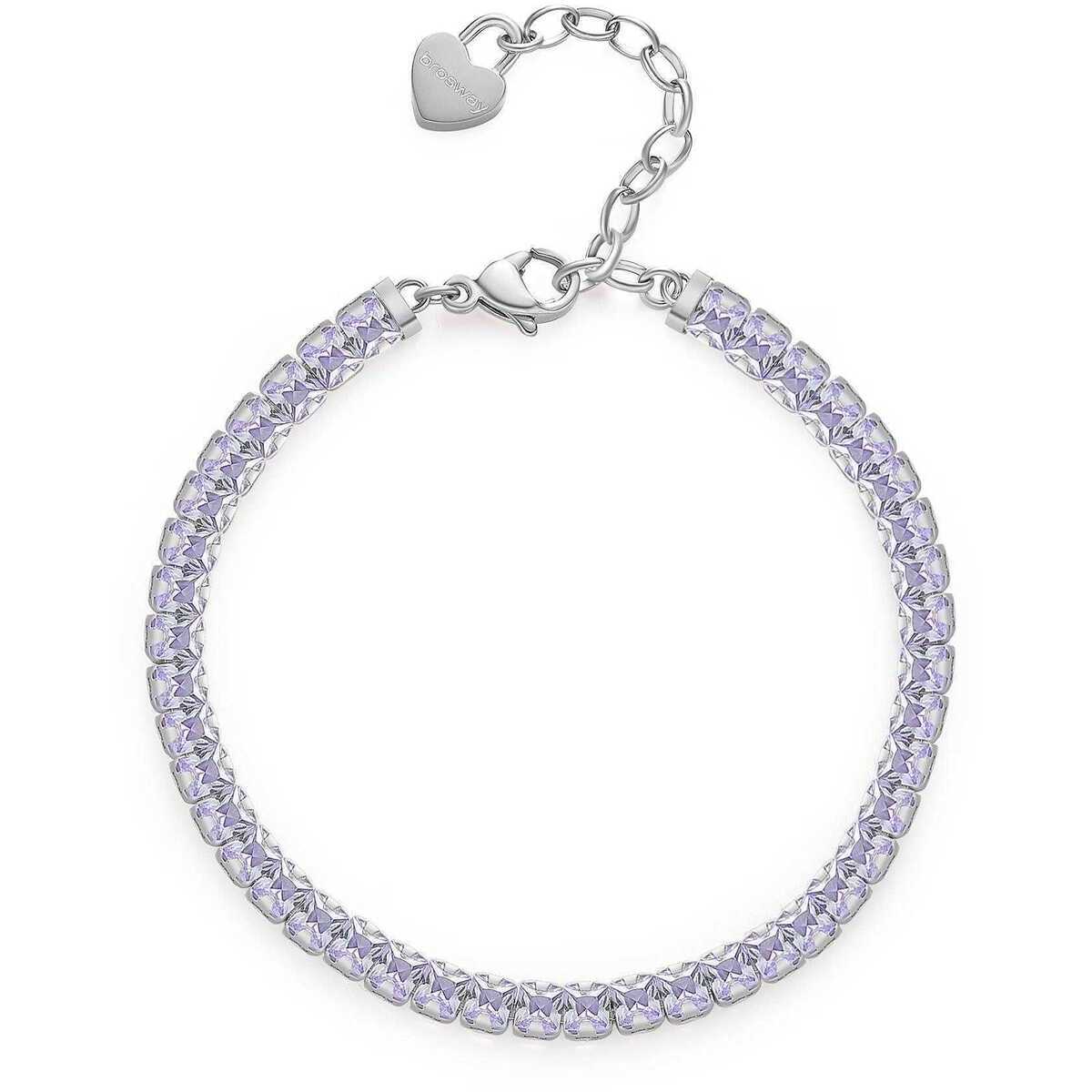 Bracciale Brosway BEI063 della Collezione Desideri, in acciaio con cristalli lilla e chiusura regolabile. Elegante, luminoso e perfetto per ogni look femminile.
