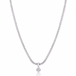 Collana Brosway BEIN001 Collezione Desideri, con pendente Tennis in cristalli bianchi